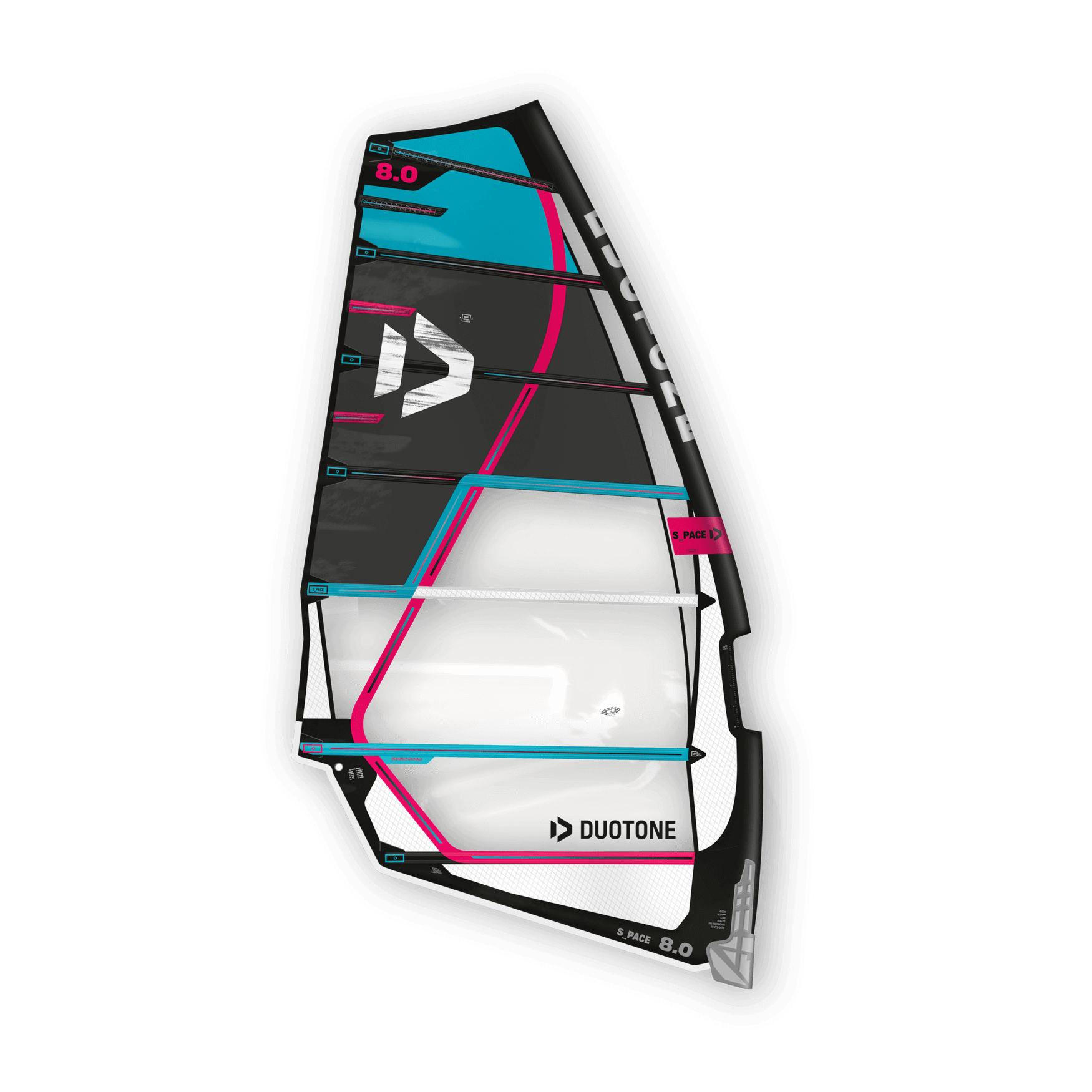 Voile Duotone E_Pace 6,6 M² Blanc/turquoise C17 Saison 2024, Neuve